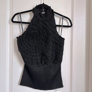 Bebe Black Halter Top, XS